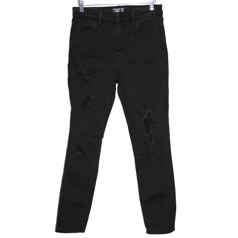 Abercrombie & Fitch Simone High Rise Super Skinny Black Denim Jeans Size 28 / 6